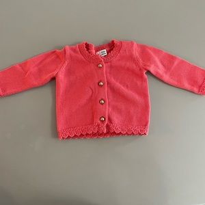 Janie and Jack coral cardigan 3-6 months
